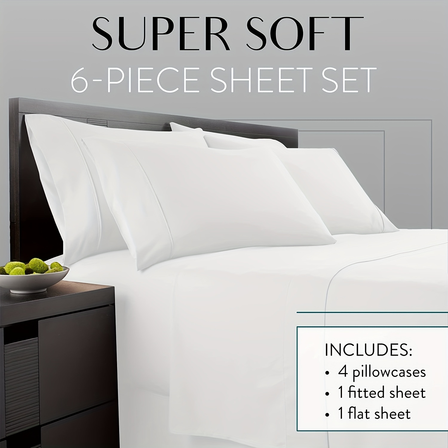 4pcs Luxurious Sheet Set - Soft Microfiber 4pcs Hotel Luxury Set with Pillowcase, Flat Sheet, Fitted Sheet for Bed All Season