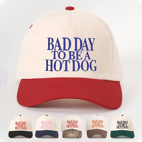 1 embroidered colorblock baseball cap unisex trucker hat breathable adjustable golf cap womens summer fashion curved brim hat unisex y2k couples hat