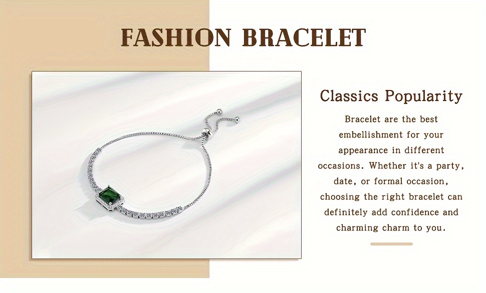 a luxurious and sophisticated ladies bracelet with green   zirconia adjustable 925 silver 4 3g suitable for daily banquets gifting and middle eastern occasions details 0