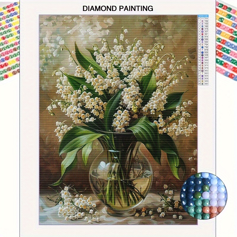 

Floral 5d Diamond Painting Kit For Adults - Round Rhinestone Art, Diy Craft Set For Beginners & Enthusiasts, Mosaic Wall Decor For Living Room & Bedroom, 11.8x15.8 Inches