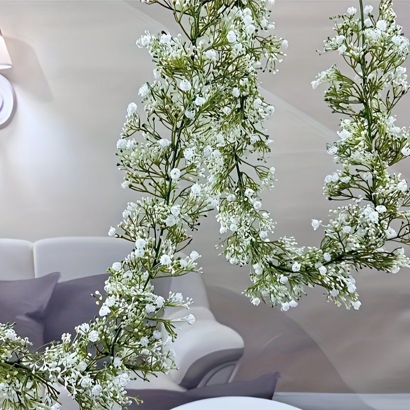 Image of 1pc 70-inch Bohemian Artificial Flower Garland Suitable For Weddings, Parties, For Decor - Touch Plastic Vine With , Indoor Decoration For Christmas, Easter, Wedding Arch, Wall, Fence