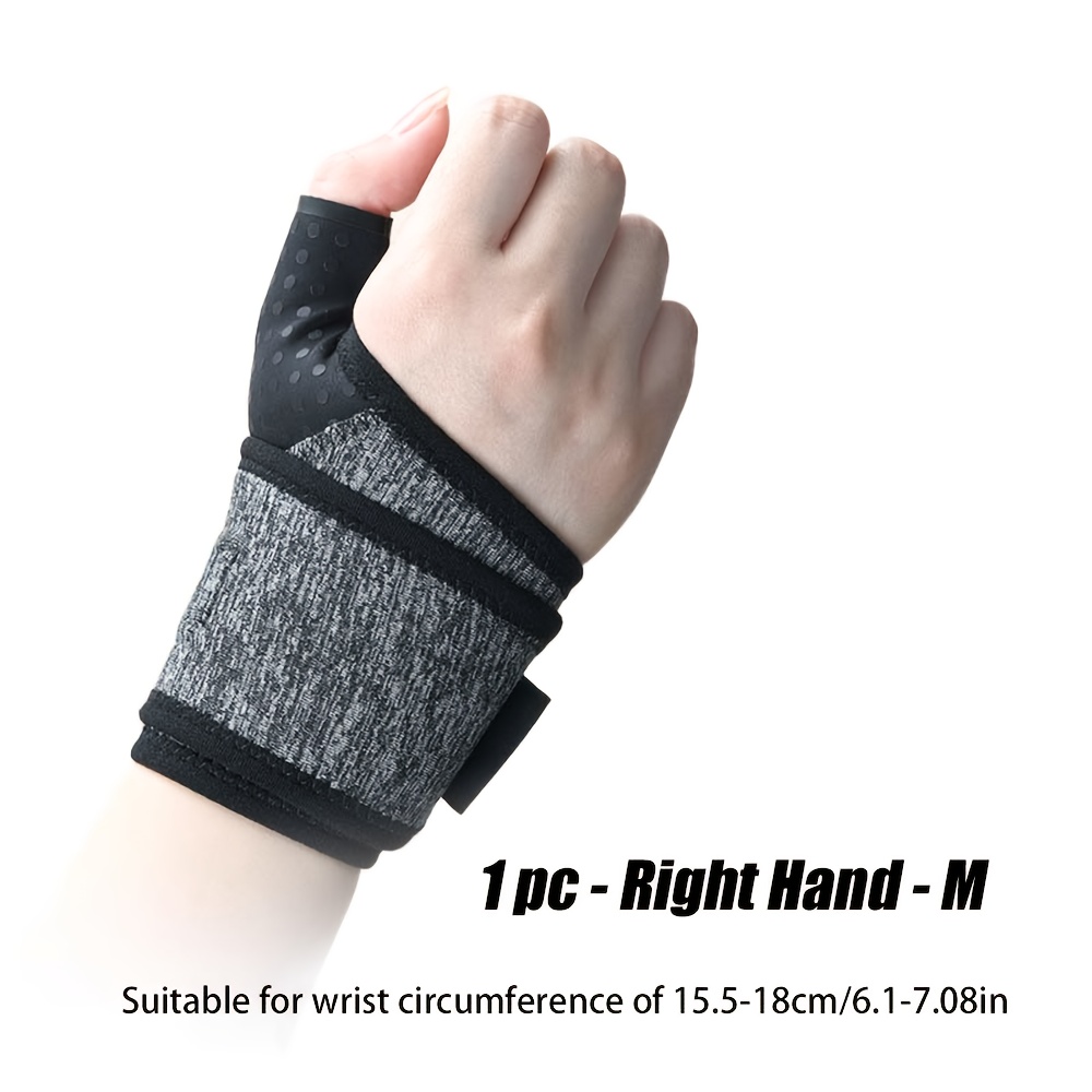1pc Adjustable Compression Wristband - Elastic Sports Fitness Wrist, Closed Design, With Thumb Cover, , Stable Support For Wrist Joint
