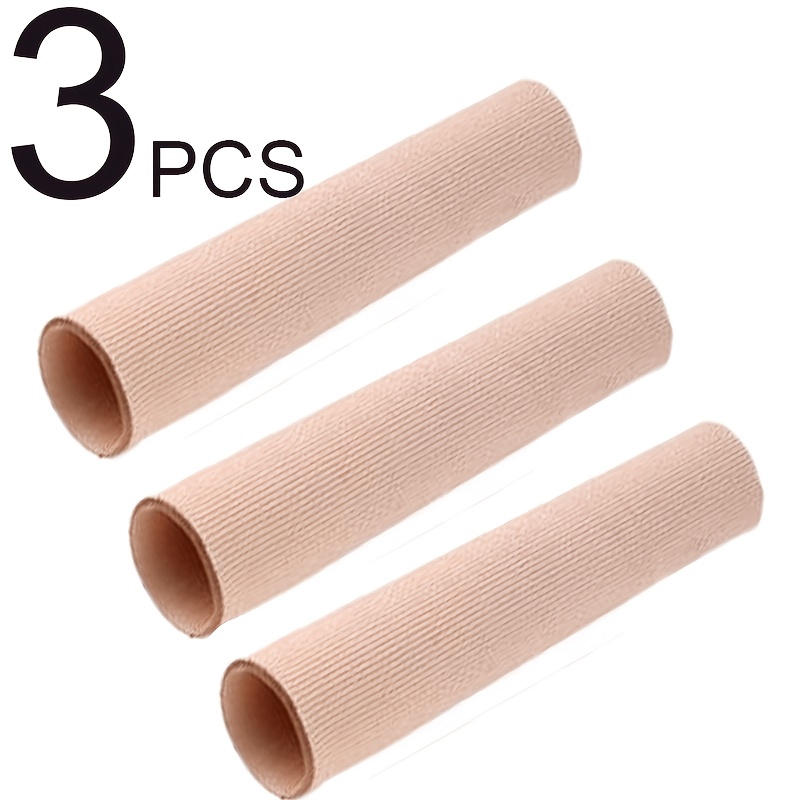 TEMU [3pcs] Fiber Gel Toe And Finger Protection Sleeve Preventing Toe Rubbing Comfortable Toe Sleeve