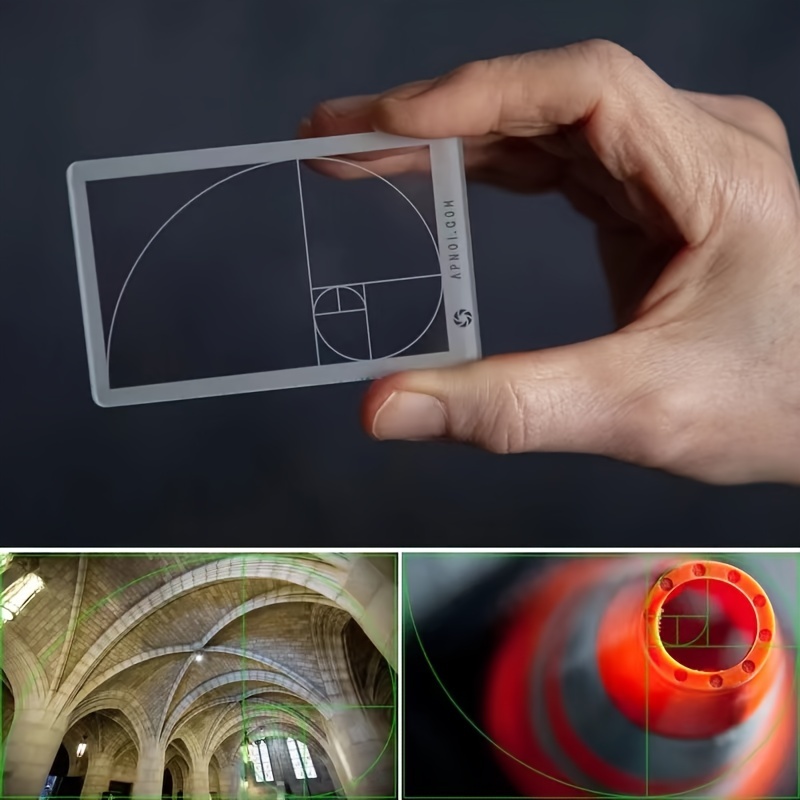 

Golden Ratio Fibonacci Viewfinder - Acrylic Composition Tool For Artists & Photographers, Wallet-sized