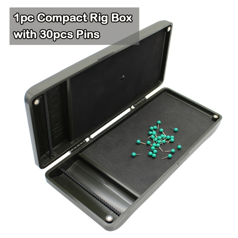 

1pc Rigtrip Carp Fishing Rig Box With 30 Pins - Pc Material Hook Link Rig Wallet Tackle Storage Case For Zig Chod Hair Rigs - Foam Inserts, Dual-sided Capacity For 62 Carp Fishing Lines And Equipment