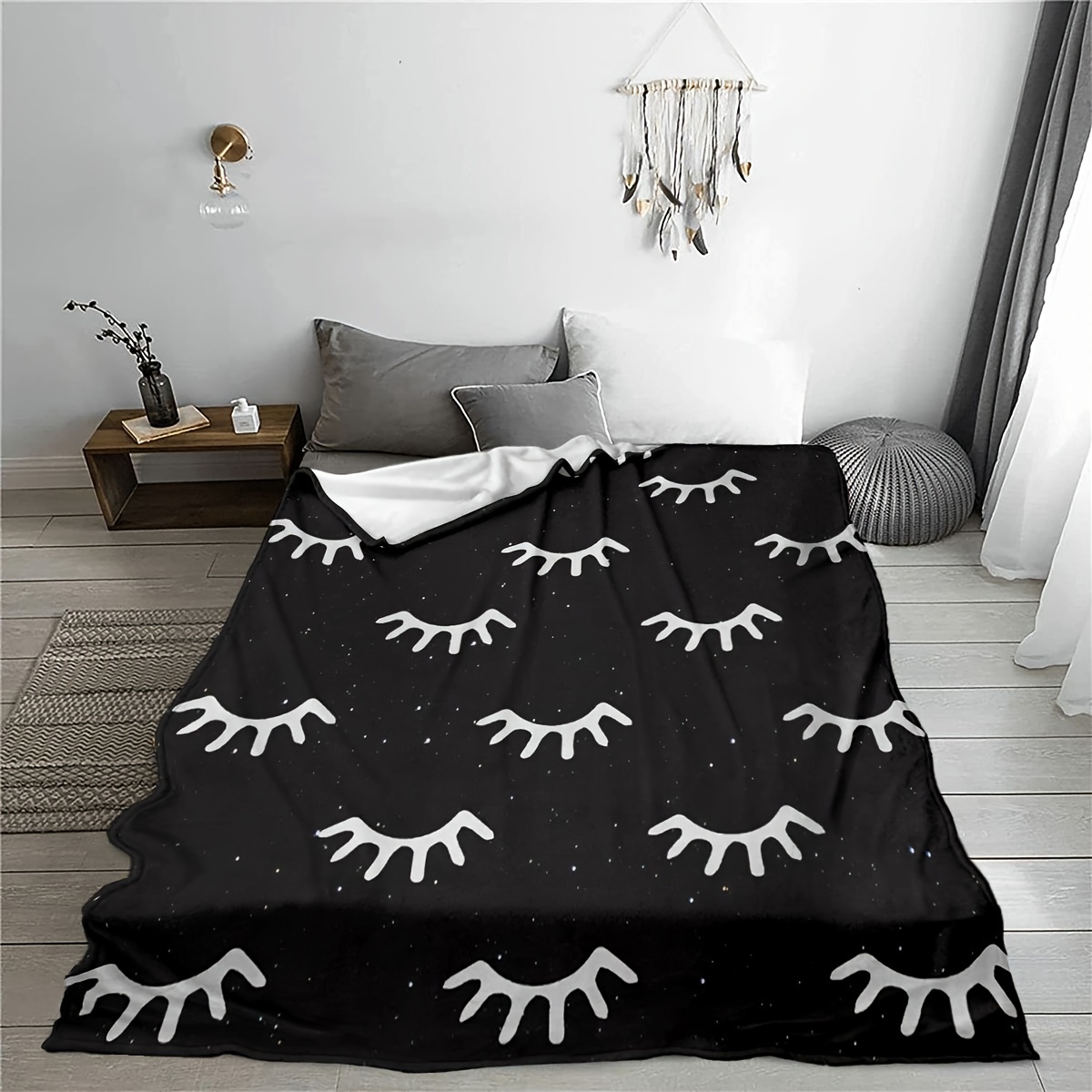 

1pc Eyelashes Blanket, -, , Pattern, Mixed , , 200-250g Polyester, , For , Sofa, , Camping, Bed, Nap, Tv, Car Use