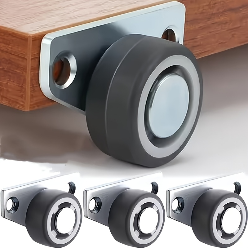 12pcs 4   8 screws drawer   durable quiet and smooth 1 25 inch silent side mounted wheels   industrial flat   casters modern aesthetic     flat   casters