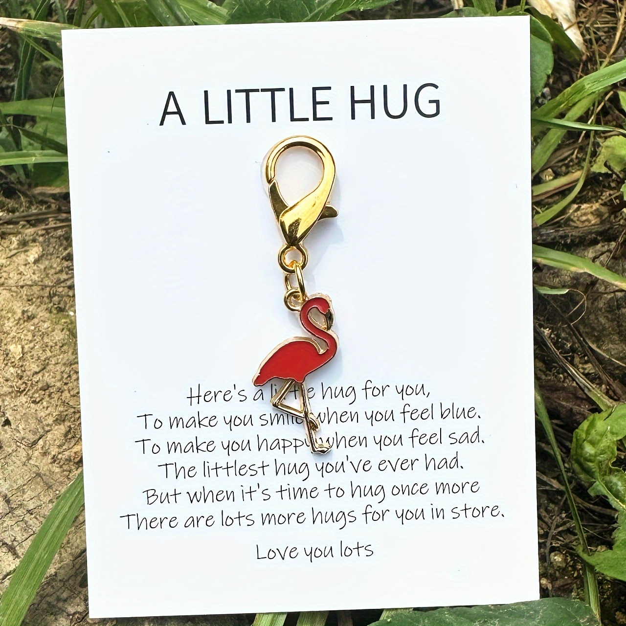 

Mini Keychain With Inspirational Pocket Hug Card, Zinc Alloy, Perfect Gift For Birthdays, Weddings, Valentine's Day, Father's Day - 1/2pcs Set