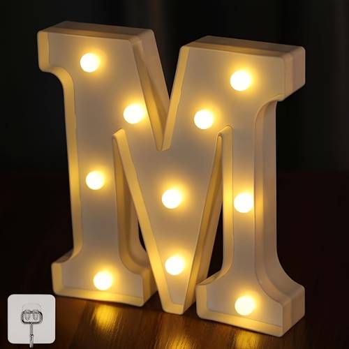 9 inch white large warm light led letter sign light luminous letter and number night light ideal for home birthday family gathering wedding bar graduation and all kinds of party decorations