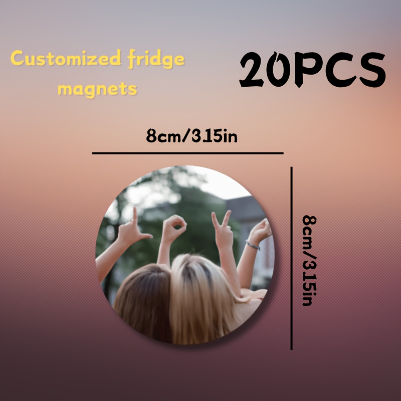 TEMU Custom Photo Fridge Magnets Suitable For Mother's Day Gifts, Personalized Picture Magnets With Your Own Photos, Pvc Round Holders For