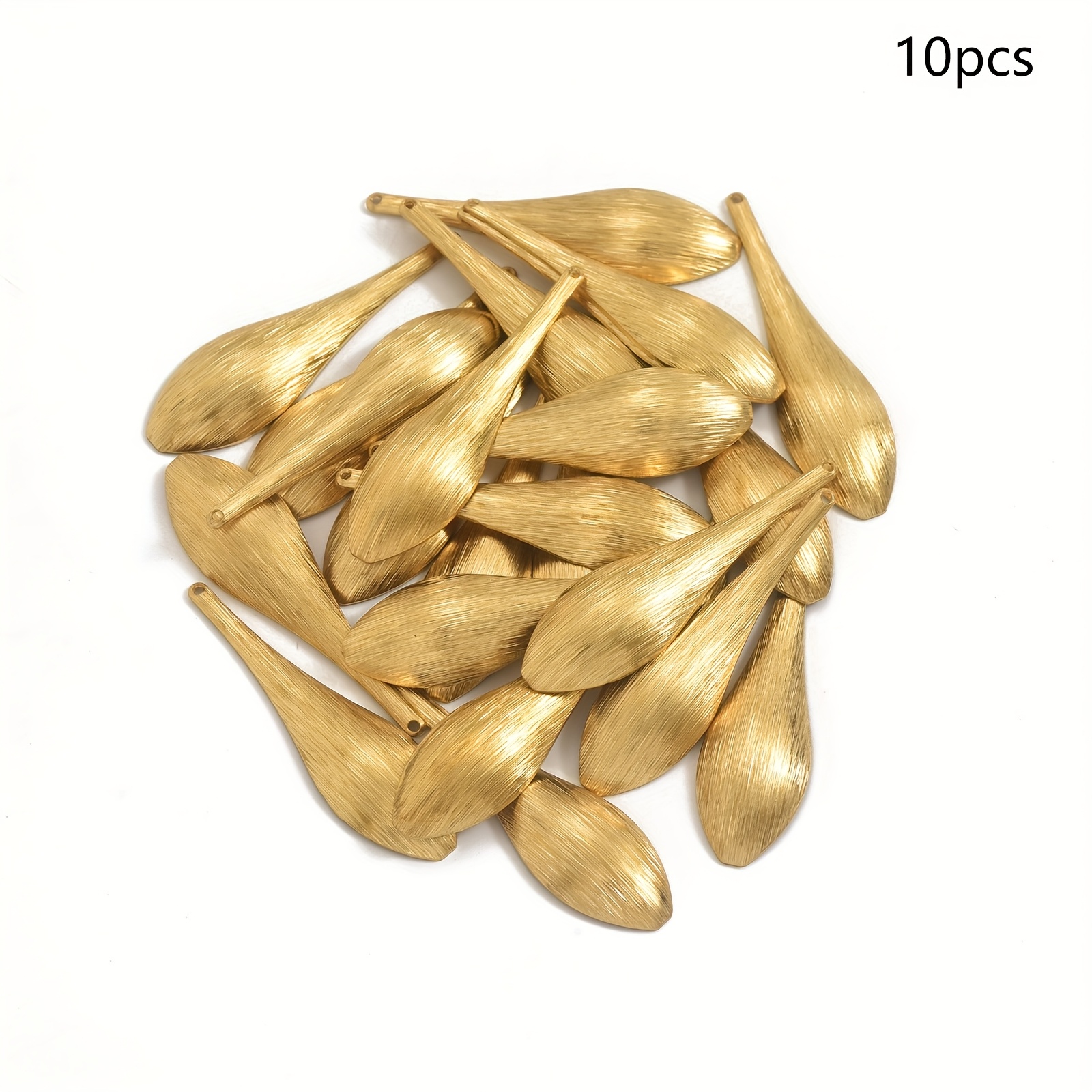 E-shop 10 Stück Rohmessing Schmuck Zubehör Gebürstete Gebogene Einloch Löffelförmige Anhänger für Damen Schmuckherstellung Modeanhänger