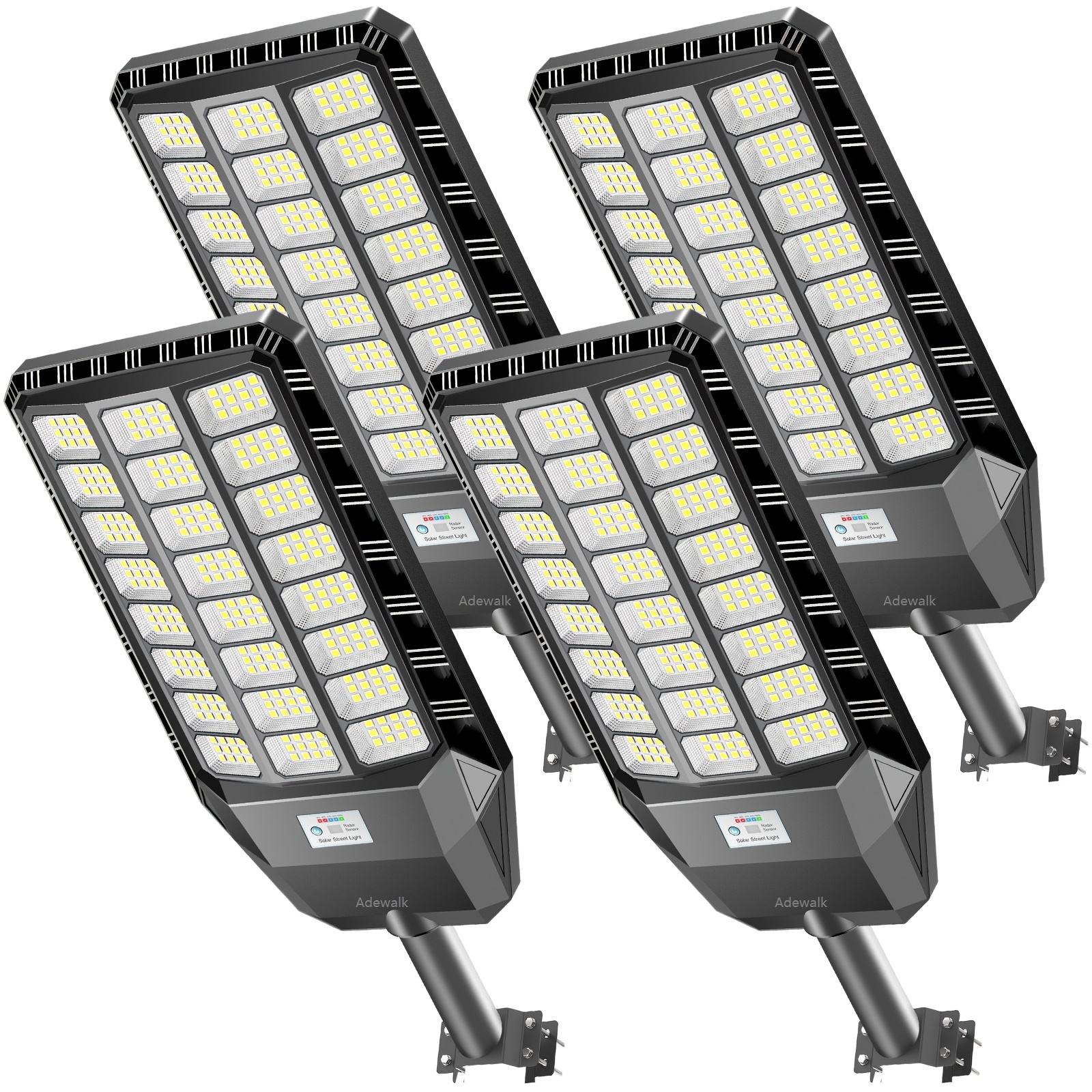 TEMU Adewalk 4 Pack Solar Street Light, High Brightness Commercial Solar Street Lights Ip67 Outdoor Dusk To Dawn, Solar Outdoor Light With Motion