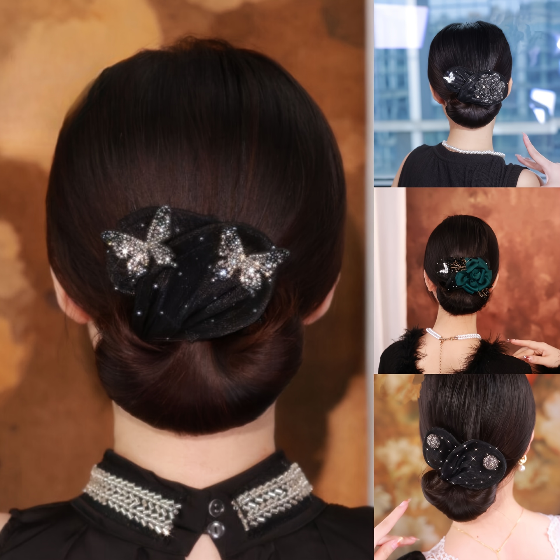 

Elegant Decorative Hair Curler Hair Bun Maker Vintage Flexible Hair Clip For Women And Daily Uses