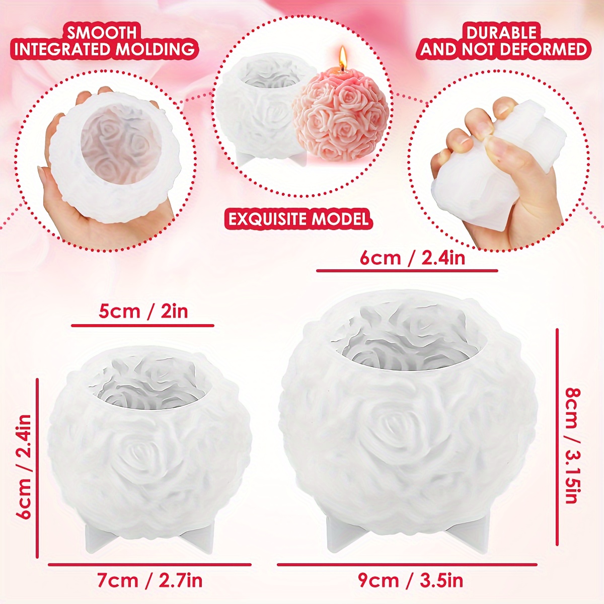 Ball Candle Molds, Silicone Molds, For Scented Candles, , Home Decorations, And Resin Crafts