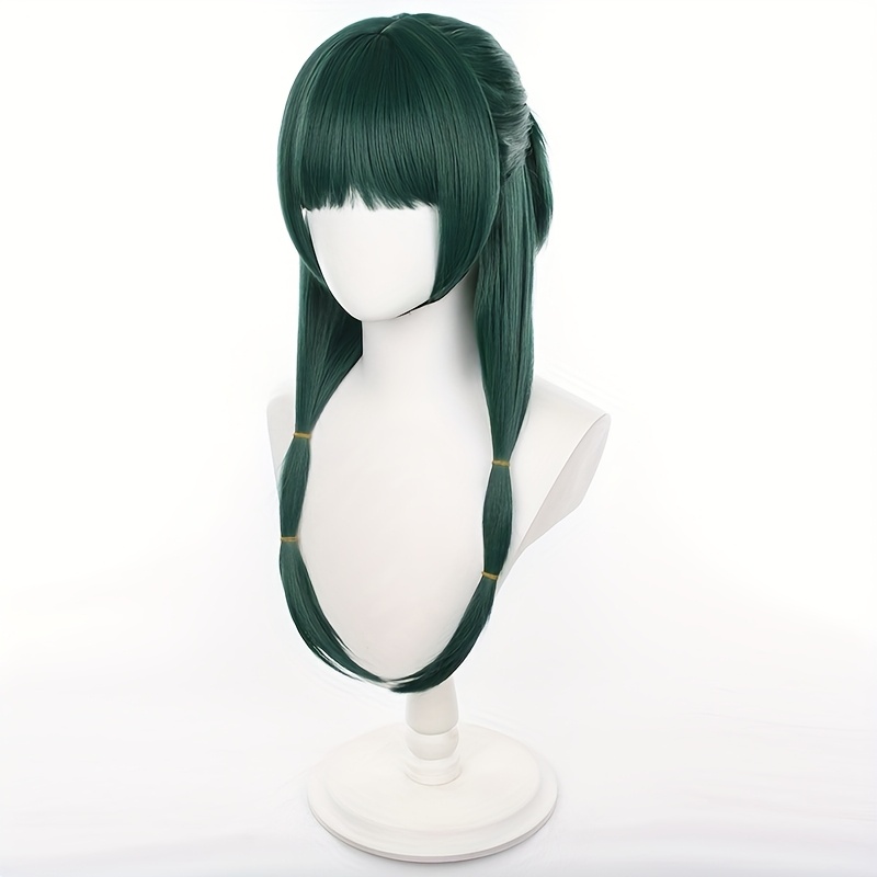 TEMU 【商品名】おしゃれなグリーンロングストレートウィッグ。フェス、、音に最適。普段使いにも、パーティーやアニメテーマにも使える万能ウィッグ。耐熱性。