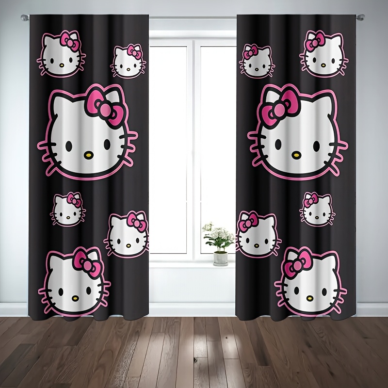 

2pcs Sanrio Hello Kitty Blackout Curtains - Multi- Design, Machine Washable, 23.62x59.09/51.18x82.223 Inches - Ideal For Bedroom & Home Decor, Curtains For Living Room