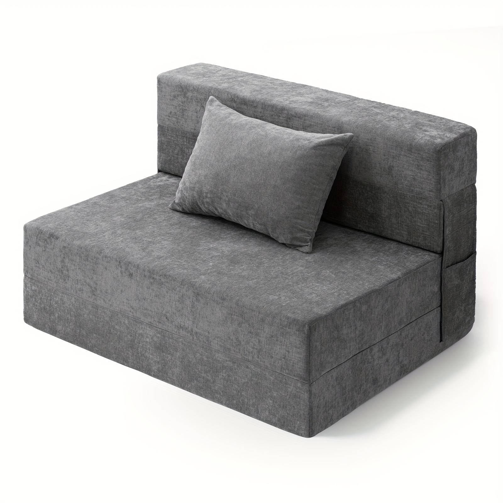 TEMU Folding Sofa Bed | Memory Foam Sofa, Convertible Sleeper Floor Cushion With Pillows And Washable Seat Covers, Polyester Fabric, For Living Room/bedroom/ - Orhopui