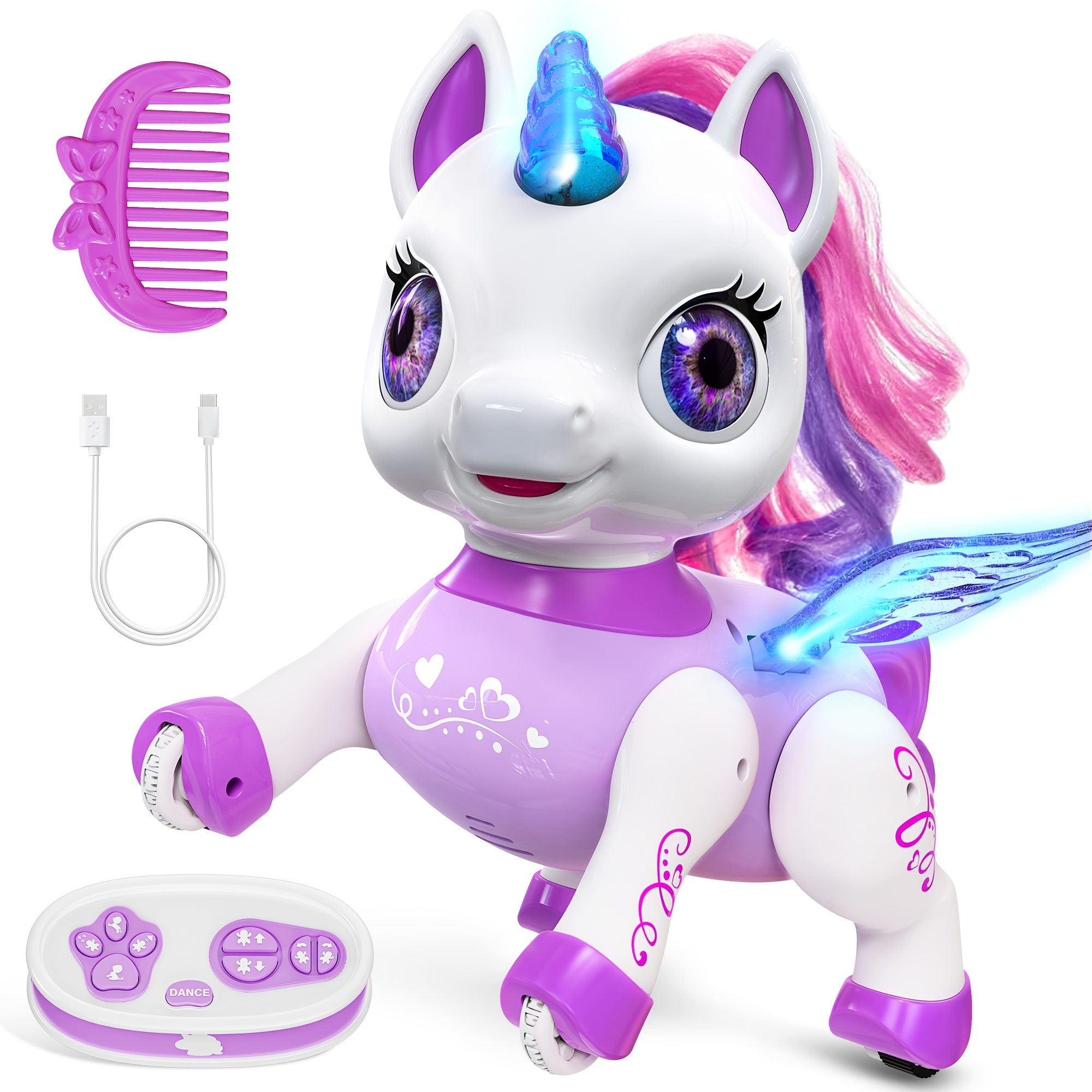 

Interactive Unicorn Robot Toy For Girls 3-8 - Musical, Dancing & Walking Features - Perfect Christmas Or Birthday Gift In Pink/purple