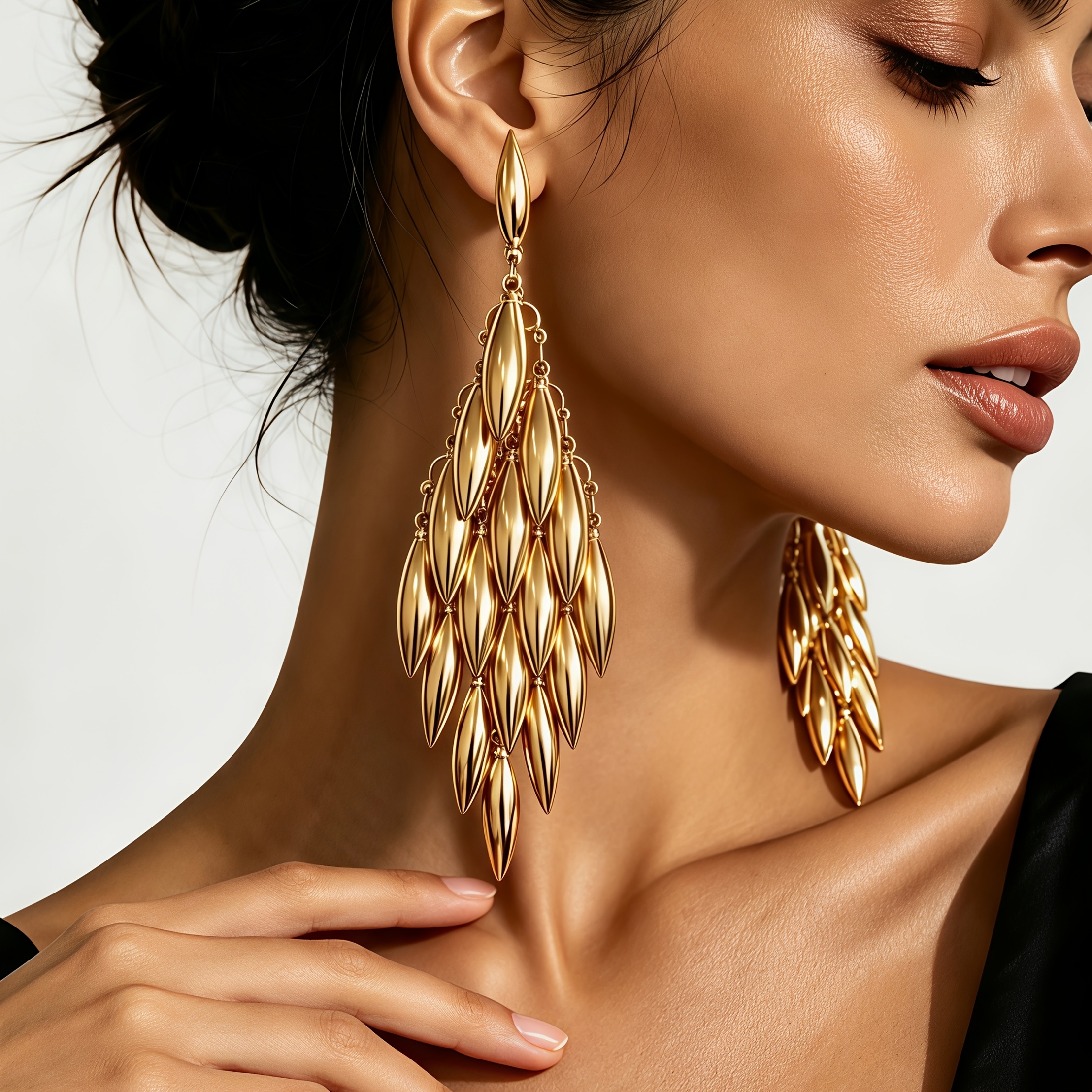 Women's Fashion Draped Multi-Layer Water Drop Earrings