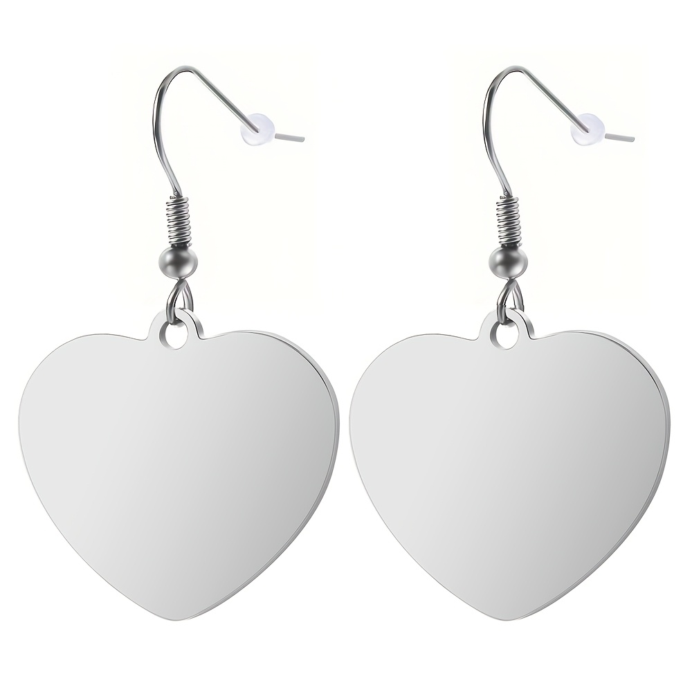 E-shop 1 Paar Individuelle Foto-Herz-Ohrringe, Personalisierte Familienliebhaber -Bild Edelstahl-Ohrringe, Muttertagsgeschenk Geburtstagsgeschenk