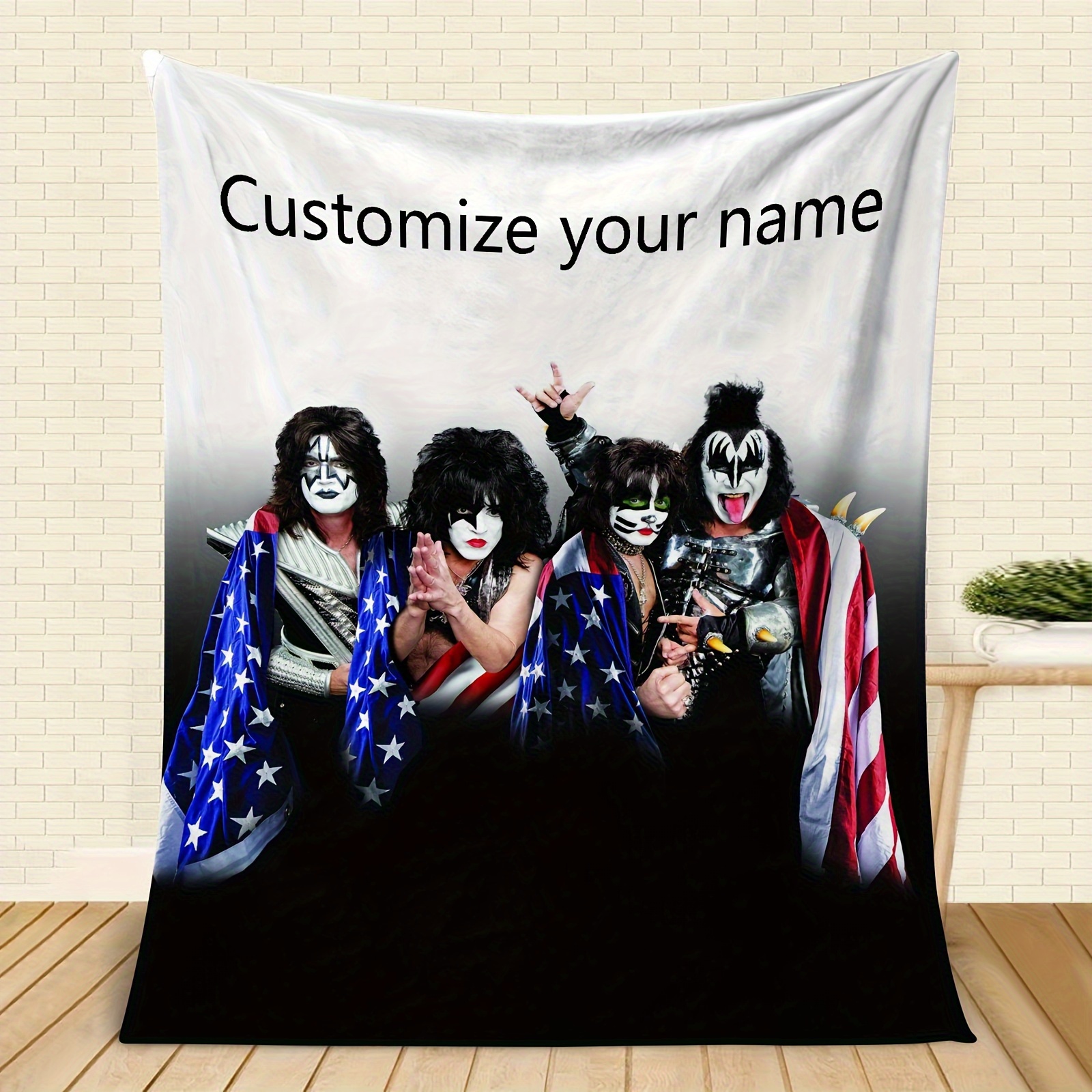 

Customizable Fleece Blanket - Personalized , And For Bed, Sofa, Camping, 's Day For Adults, , Knitted Polyester ,