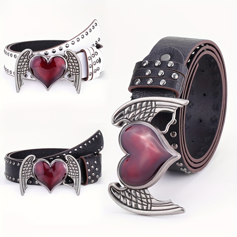 

Une Ceinture de Halloween Punk Hip-Hop Rock Pour Femmes, Avec Un Design Coeur Studded Y2K Élégant.