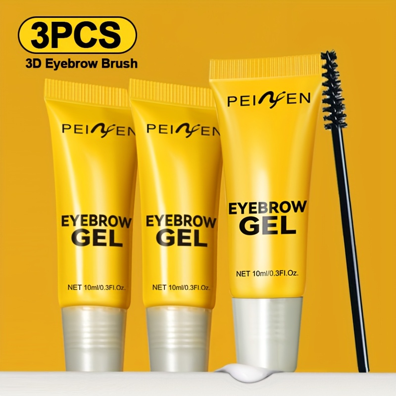 3pcs eyebrow styling gel shaping brush clear eyebrow setting cream lasts 24 hours waterproof and sweatproof suitable for   types   spiked   suitable for wild brows