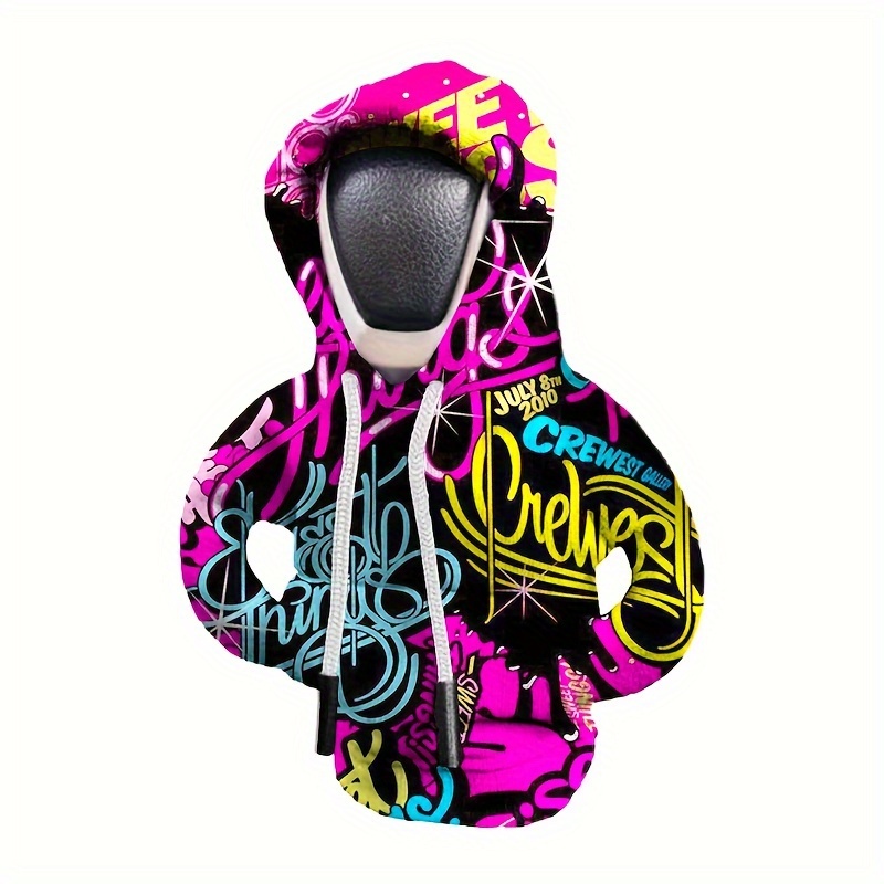 

Ren Hui Graffiti Letter Shift Knob Cover - Fun Car Interior Accessory & Decorative Dust Protector, Polyester