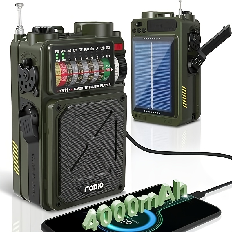 Draagbare noodradio, FM/AM-noodradio met zonne-energie oplaadbare
