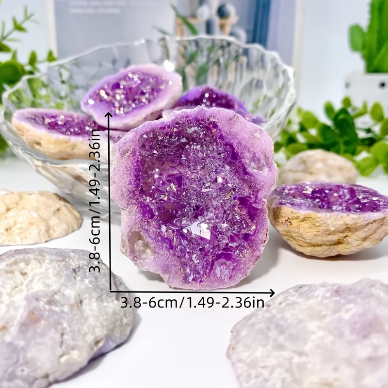 Random Purple Electroplated Crystal Geode, Unique Jewelry & Home Decor