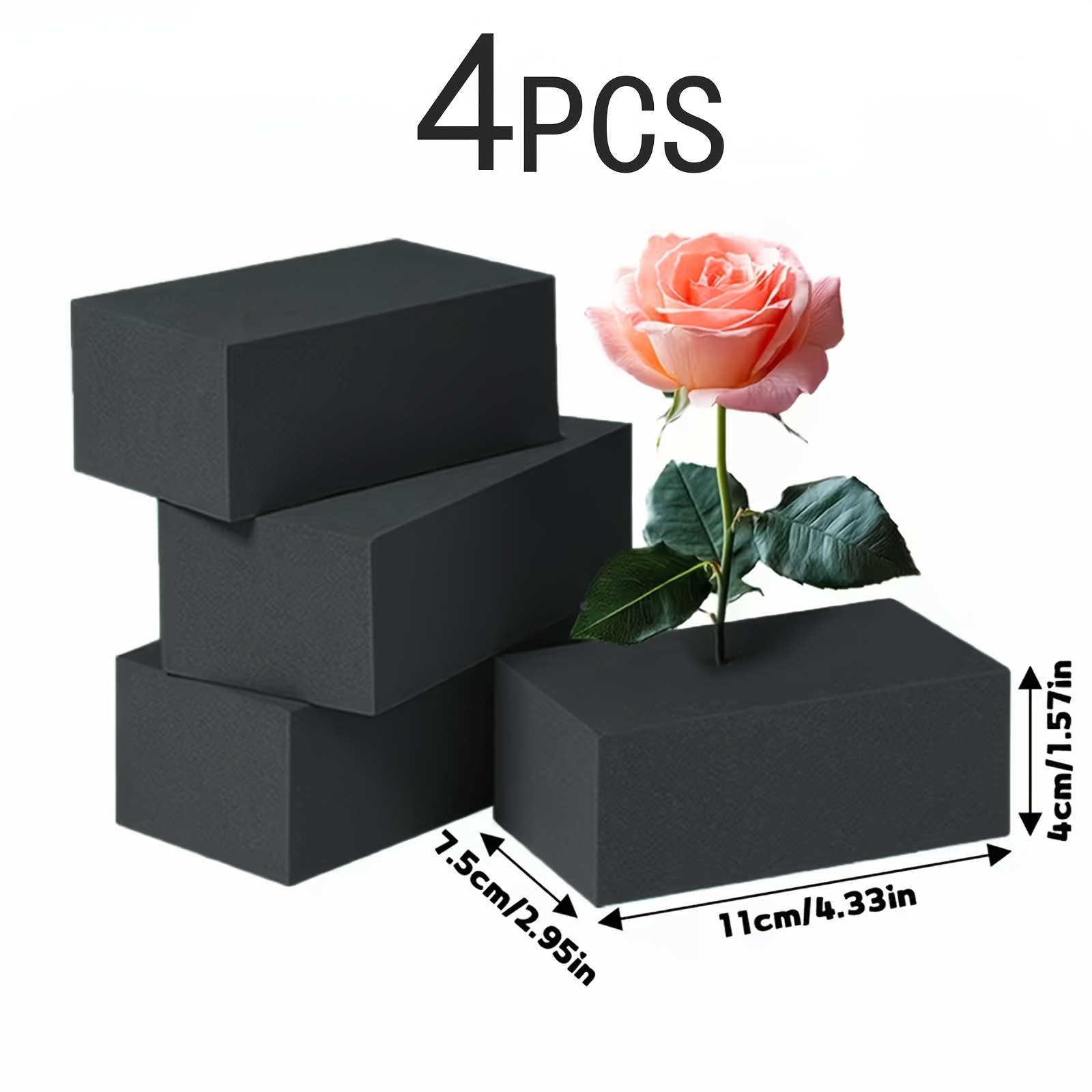 E-shop 4 Stück Schwarze Blumensteckzangen - Multifunktional, Wiederverwendbar, Langlebig und , Blumenkonzentrat, Frische Blumenmaterialversorgung,