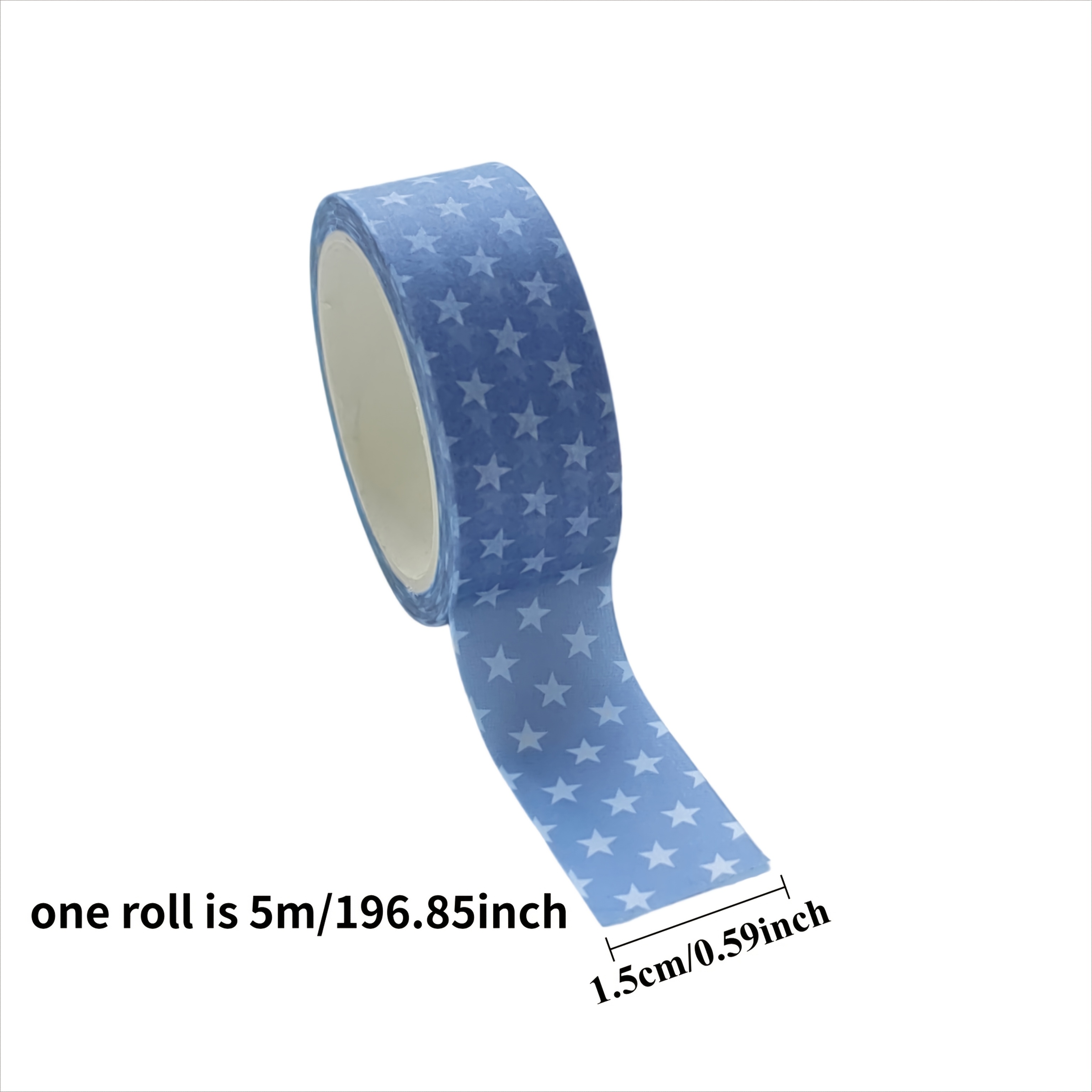 TEMU 1 Roll 196.85 Inches/5 Meters Patterned Tape, Decorative , Makeup Box, And Paper Material, Hand-torn, Reusable, Easy To Stick, Decorative
