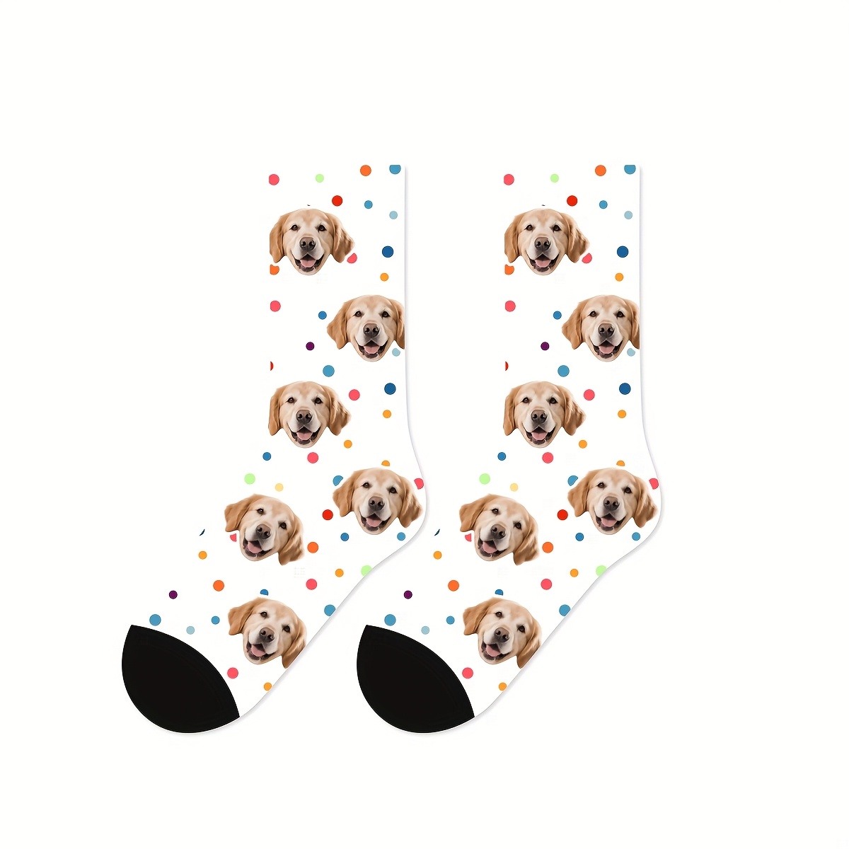 TEMU 1 Pair Of Custom Face Socks, Custom Photo Socks, Custom Printed Socks, Print Any Face On Socks, Anniversary Gift, Whimsical Halloween And