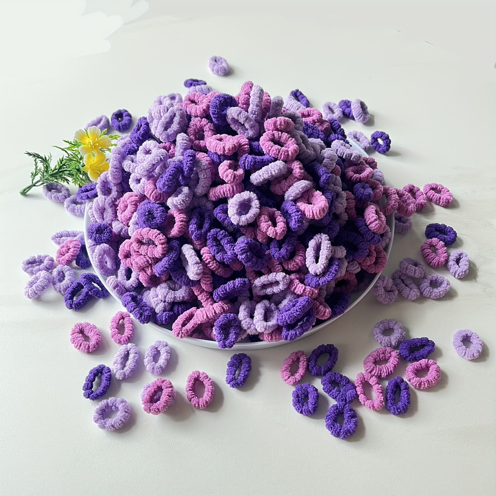 40/60pcs Colorful Jersey Hair Bands for - High Elasticity, No Damage, Braided Ponytail Holders, Hair Ties with Bow & Beaded Details - Perfect for Homecoming, Boho & Sweet Styles, Hair Accessories for