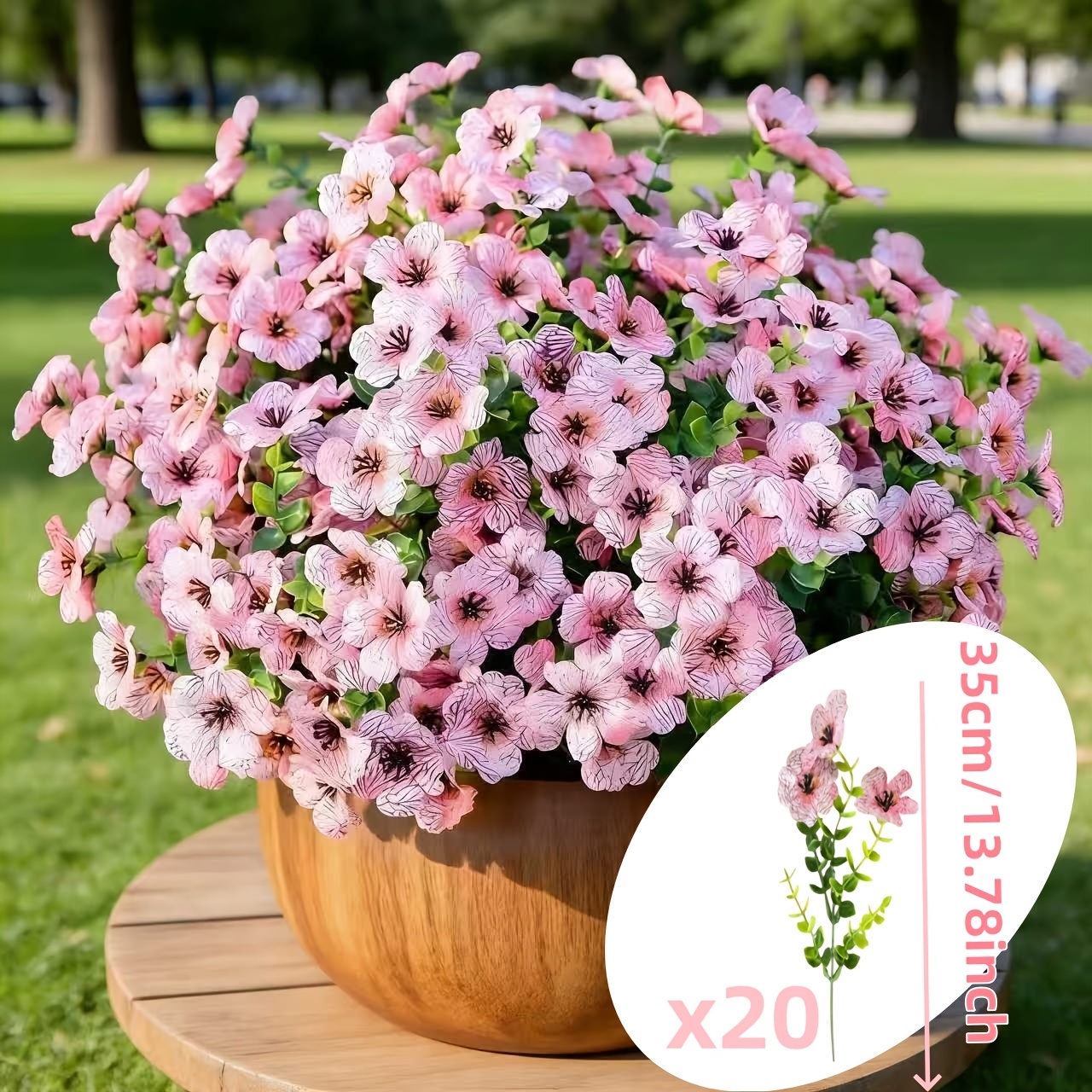 Image of 20pcs Faux Outdoor Courtyard Spring Lavender Artificial Flowers Suitable For Indoor Outdoor, Valentine's Day, Mother's Day, Easter, 's Day Decor, For Home, Wedding, Party, Garden, Terrace Home Decor