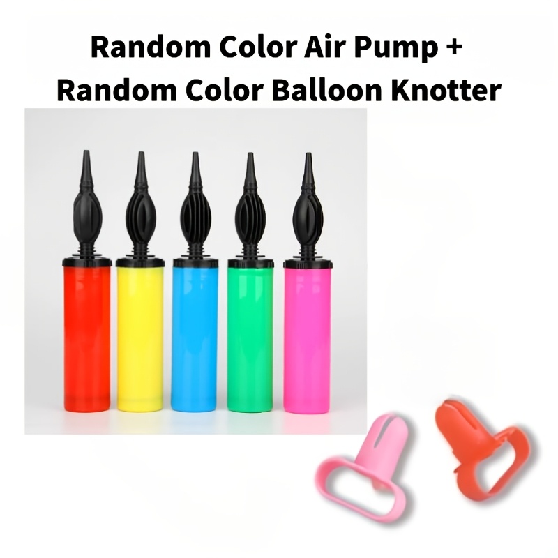 TEMU 2pcs Manual Balloon Pump & Knotter Suitable For Helium Balloons, Portable Handheld Inflator With Knotting Tool, No Power Required For Emergency