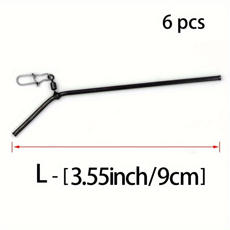 Image of 6pcs Small Style Brass Tube Balance Anti-winding Rod With Rolling Swivels Y-shapedbalanced Arm Connectors, Fishing Accessories