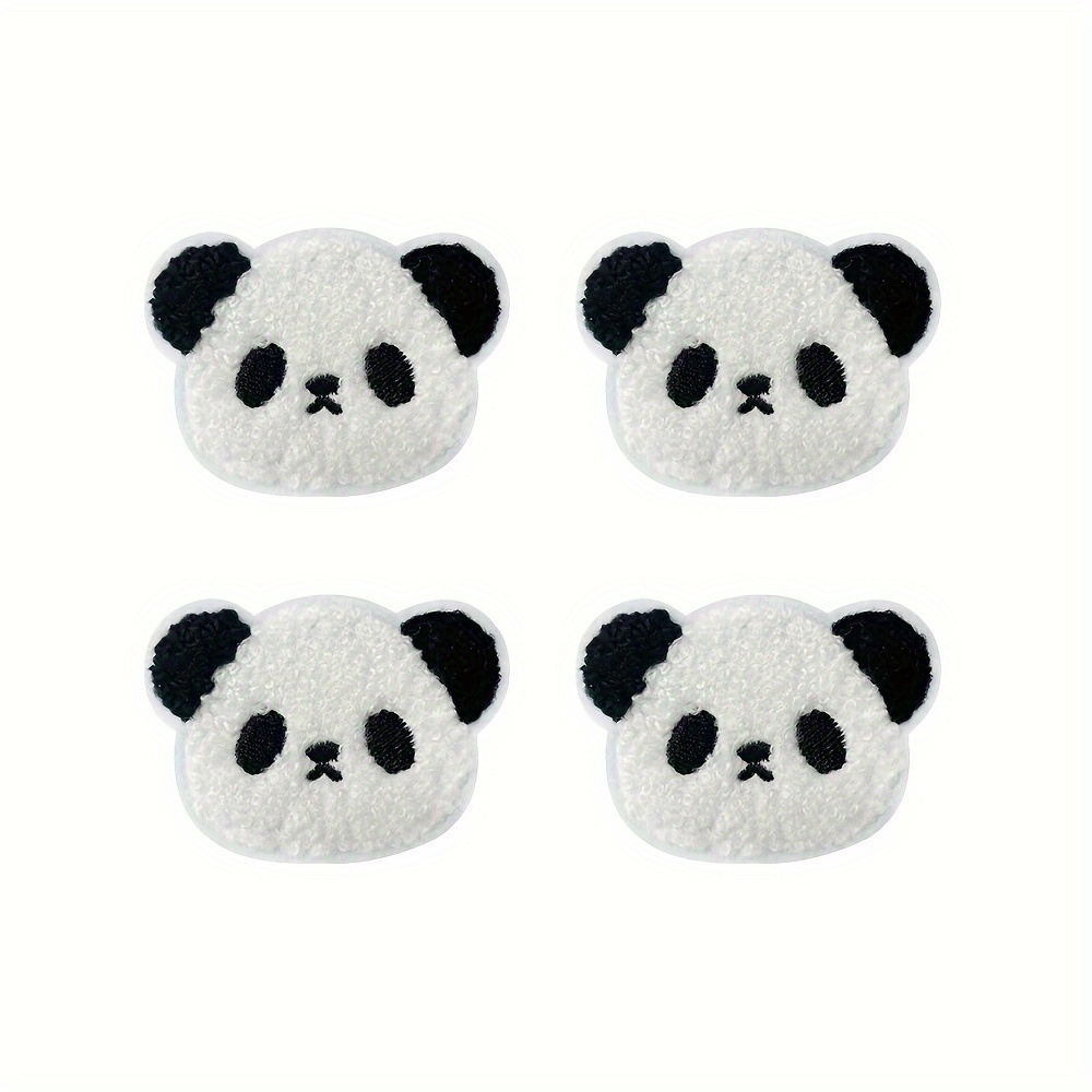 

4pcs Panda Cartoon Embroidered Appliqué Patches For Children's Clothing, Down Jacket, Jeans Repair And Decoration