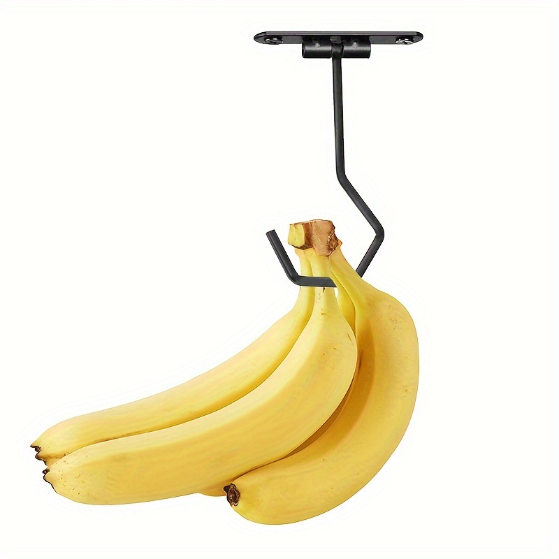 

Space-saving Under Cabinet Banana Holder - 1pc Black Metal Hook For Freshness, Ideal For Kitchen & Dining Room