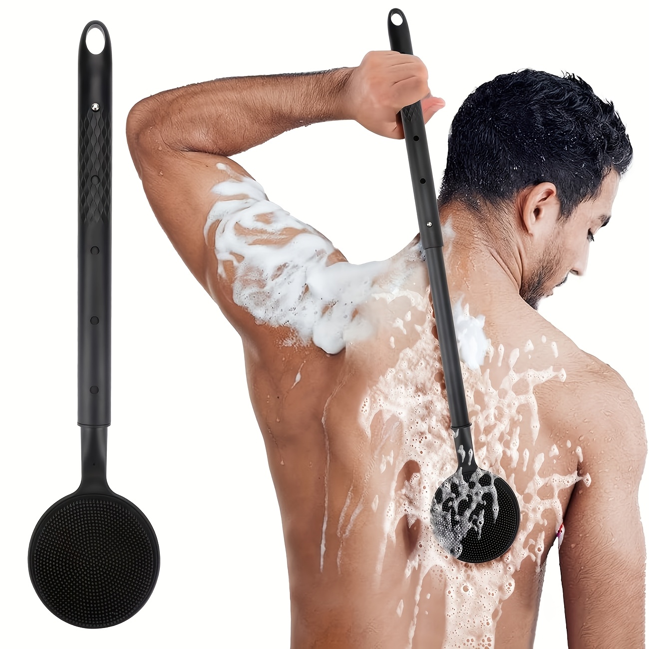 extendable bath brush soft long handle shower brush gentle back scrubber deep cleansing skincare tool perfect gift Product details 0