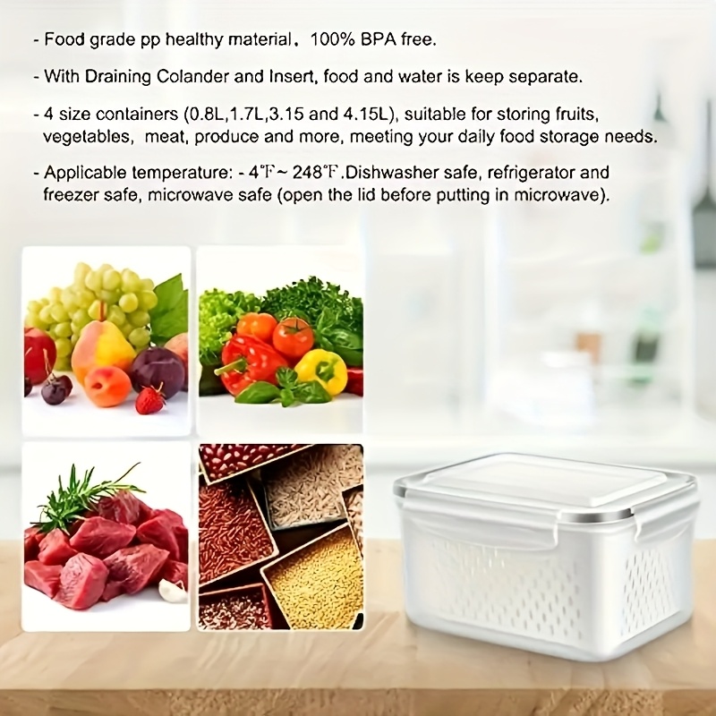 9 bpa free plastic food storage containers with lids suitable for refrigerators multifunctional   keeping boxes fruit vegetable and kitchen restaurant supermarket drainage box sets food dish transport bus tubs details 6