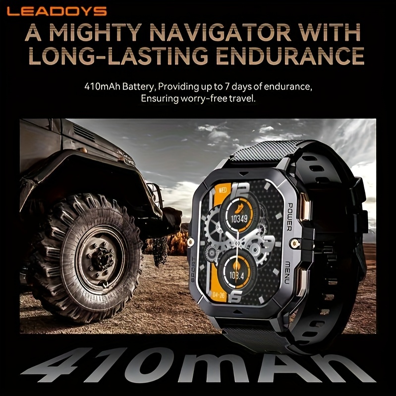 5.13 cm Full Screen Touch Smart Watch for Men with AI Voice, 100+ Sports Modes, Sleep, Step, Calorie, Pressure Monitoring, Calls And SMS Alerts, Sports Watch Smart Band for iPhone/Andriod