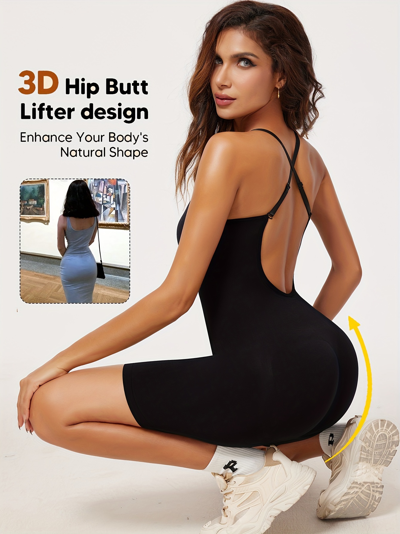 1pc womens backless shapewear bodysuit built in bra nylon - Temu Bahrain