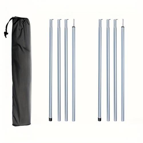2pcs 2m adjustable outdoor awning poles with carrying case lightweight sturdy metal tent support for camping spring summer fall use camper accessories