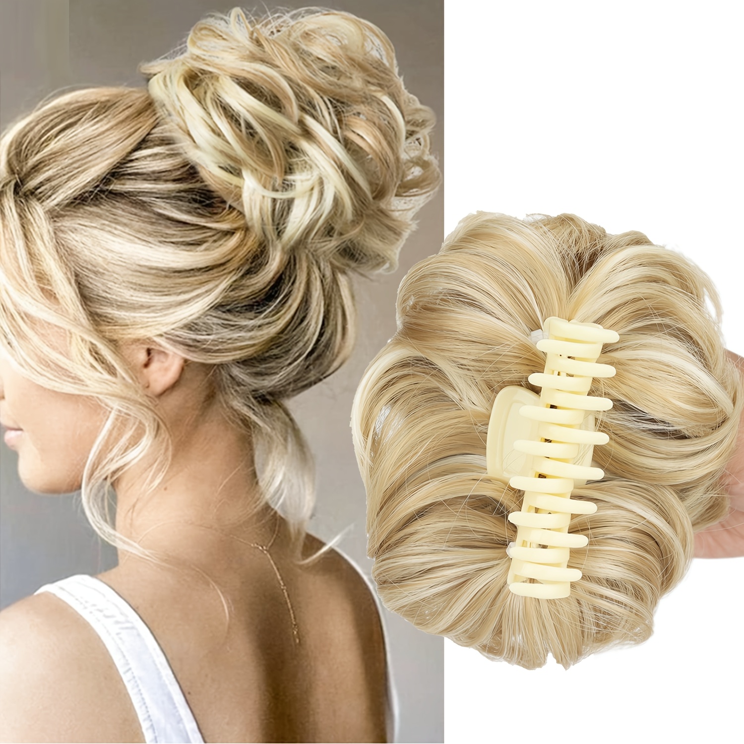 E-shop Elegantes, gewelltes Haarknoten-Accessoire mit Krallenclip, unordentliche Dutt-Accessoires und Perücke, für jeden Haartyp und Hauttyp. Dieses