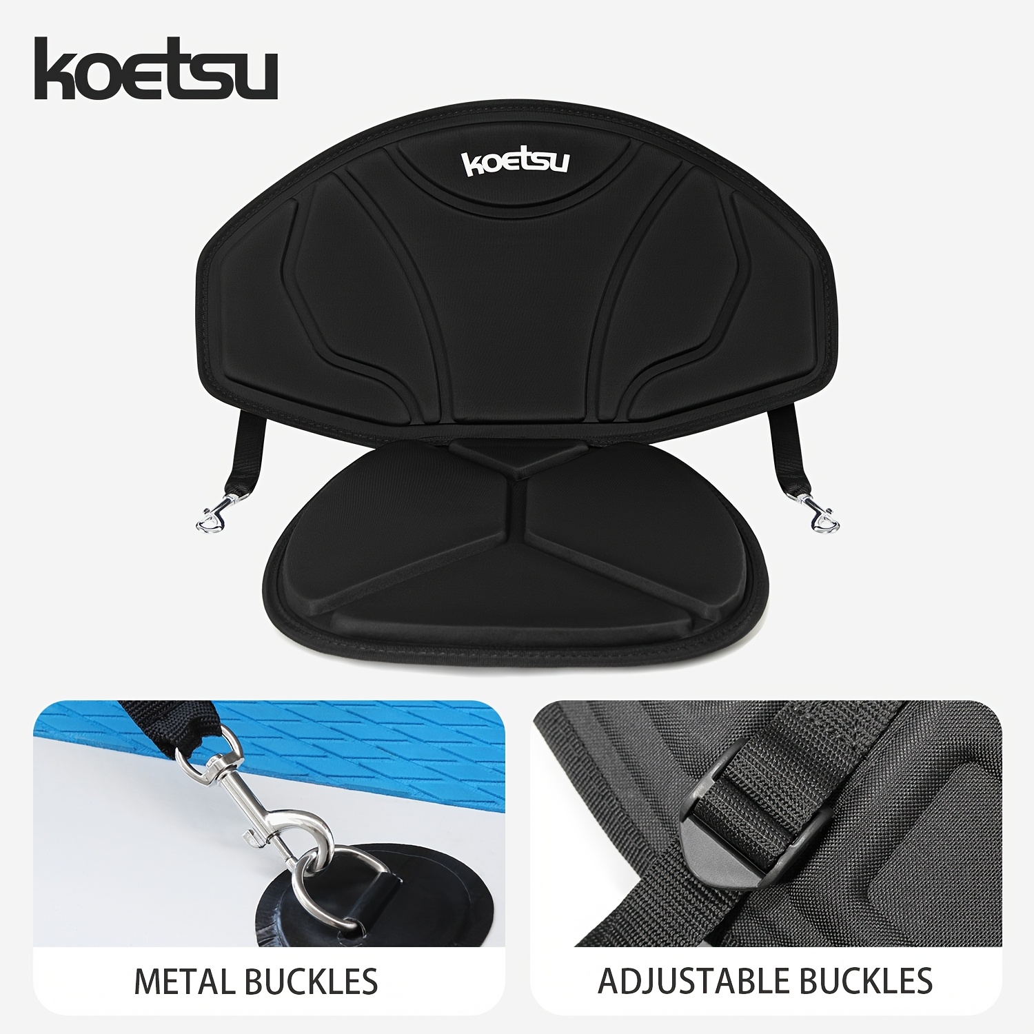 Kayak Seat with Backrest Adjustable Straps