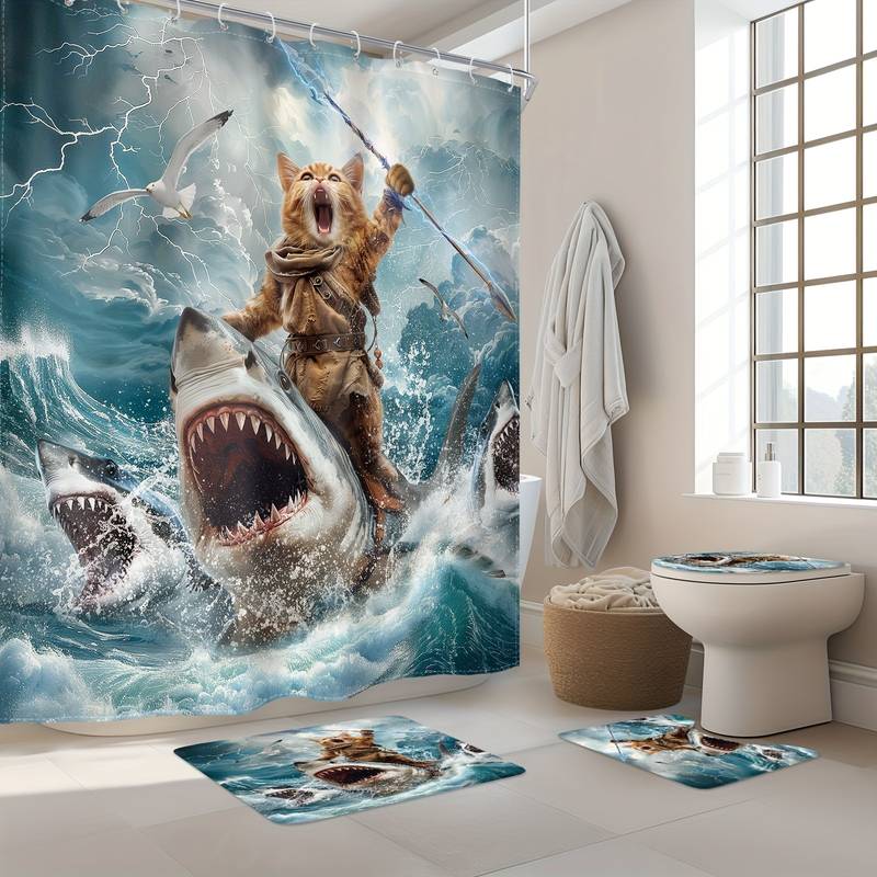 Rideau De Douche Motif Bonbon Pastel 183x183 Cm - Tissu Imperméable, 12 œillets, Pour Salle De Bain Enfant