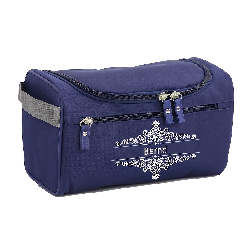 TEMU Customizable Name/logo Travel Toiletry Bag Suitable For , With Your Own Name/logo, 6 Colors , Double Zipper Closure & Carry Handle,