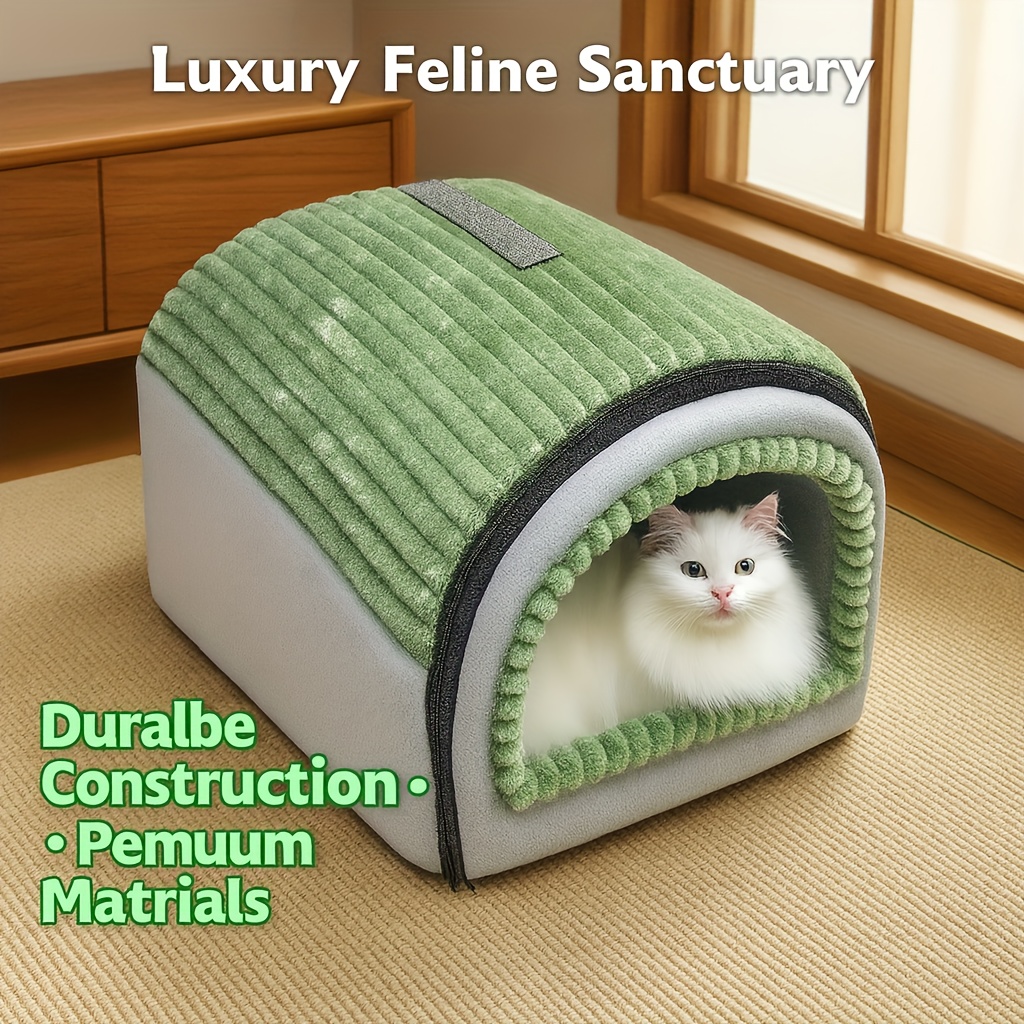 designer plush cat bed with a starry inner lining comfortable and warm Product details 3