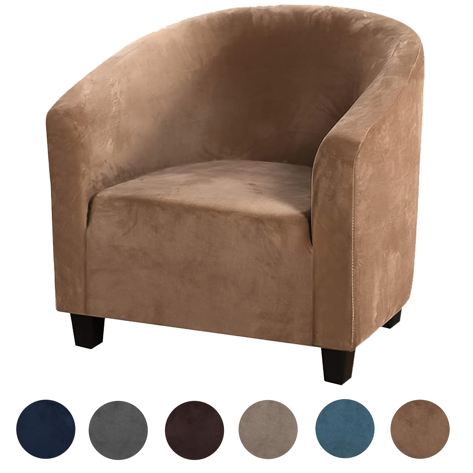 TEMU High Elasticity Club Armchair Sofa Cover Bathtub Chair Protector Plush Cover Washable